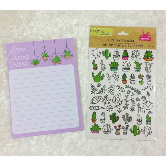 Other - Succulent Notepad & Cactus Transfers Stickers Set
